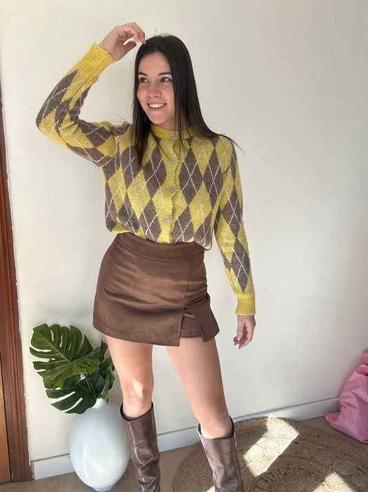 FALDA-PANTALÓN ANTE